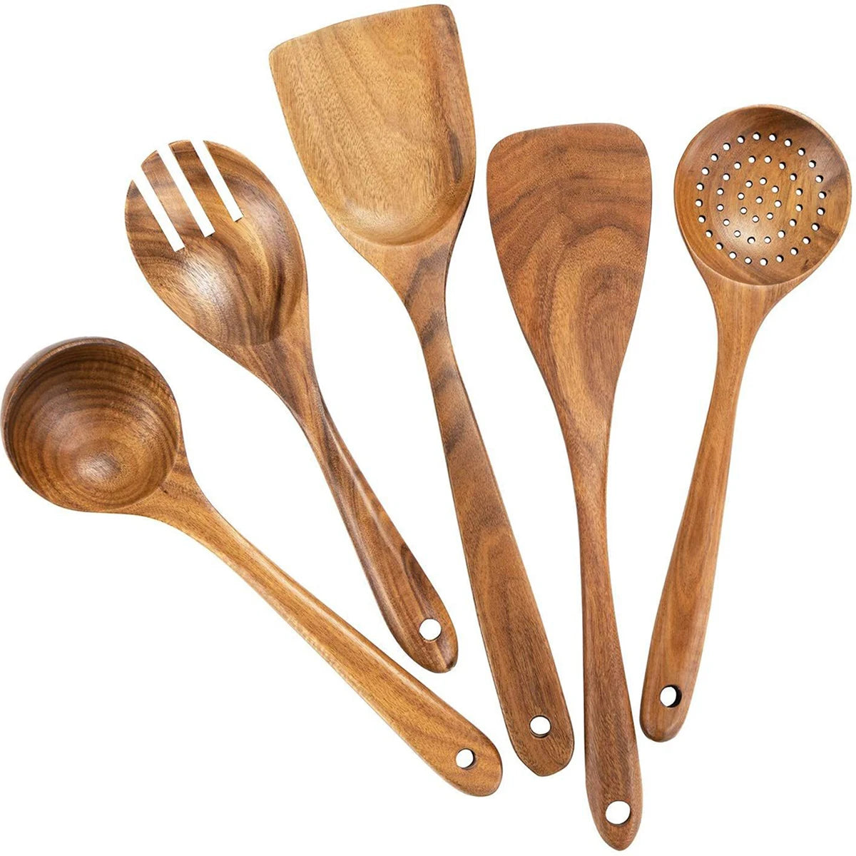 Wood kitchenware cooking set