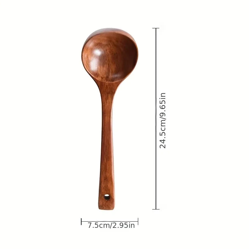 Non-stick wooden cooking spoon